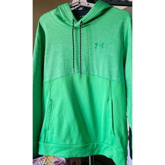 Under Armour Hoodie Mens Large Logo Pullover Flawless Loose Fit D25 Excellent - Picture 2 of 6